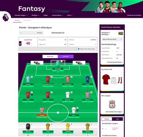 API Fantasy Premier League