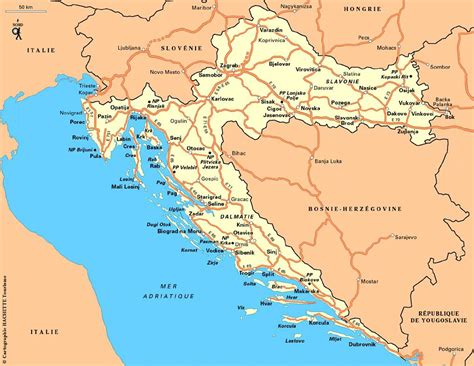 Carte de la Croatie