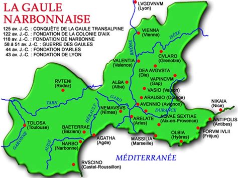 Carte de la Gaule Narbonnaise