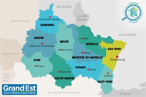 Carte de la région Grand Est