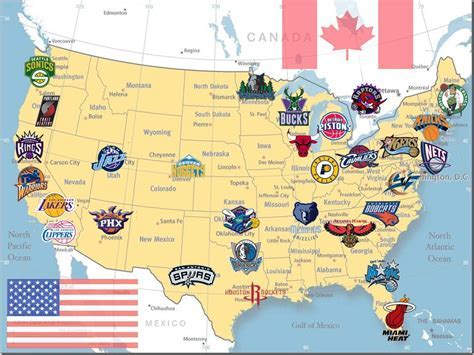 Carte des salles NBA