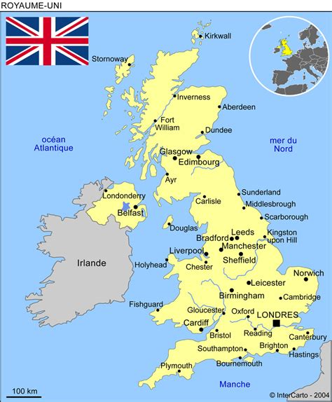 Carte du Royaume-Uni