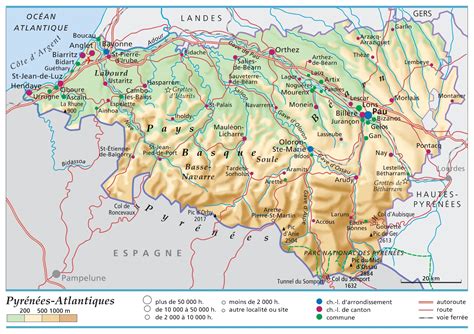 Carte du département des Pyrénées-Atlantiques