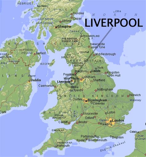 Carte satellite de Liverpool