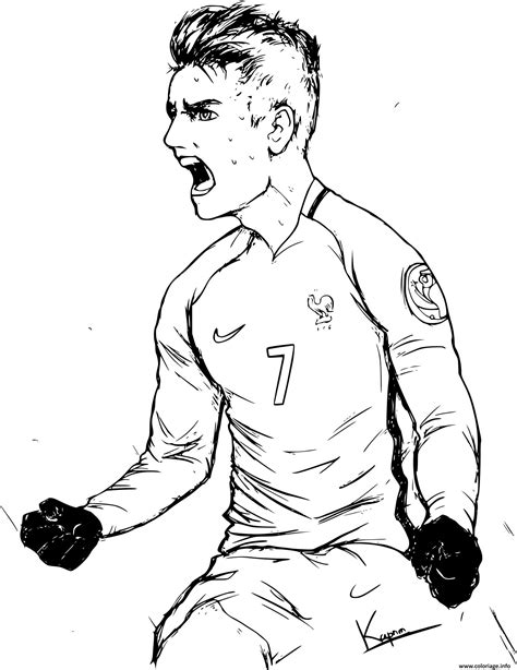 Coloriage Equipe de France Griezmann