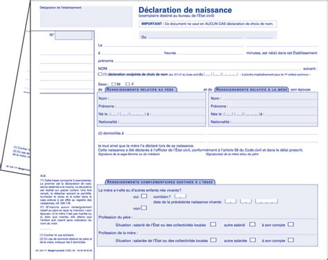 Déclaration de naissance