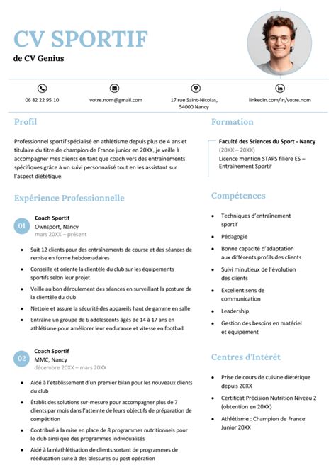 Exemple CV sportif