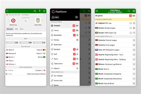 Flashscore interface