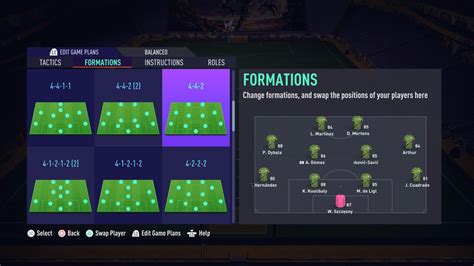 Formations tactiques FIFA