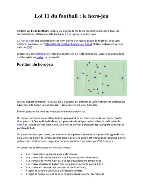 Hors-jeu expliqué