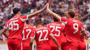 Joueurs de Lyon et du Bayern Munich lors d'un match
