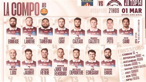 Joueurs de rugby Édimbourg contre UBB