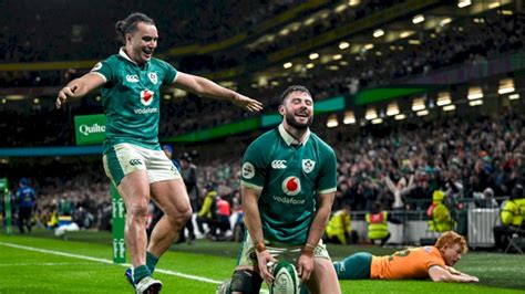Joueurs irlandais célébrant une victoire