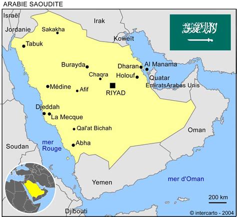 Localisation de l'Arabie Saoudite