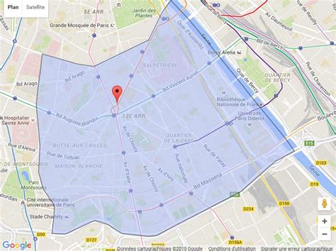 Localisation du 13ème arrondissement de Paris