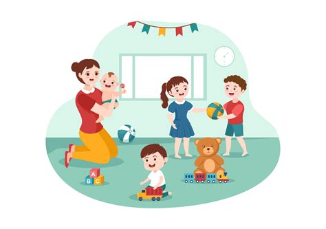 Nounou gardant des enfants