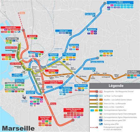 Plan du Métro et Tramway de Marseille