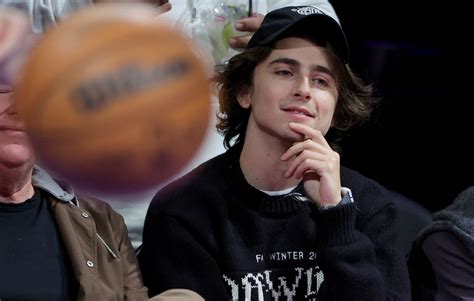 Timothée Chalamet à la finale de la Cup NBA